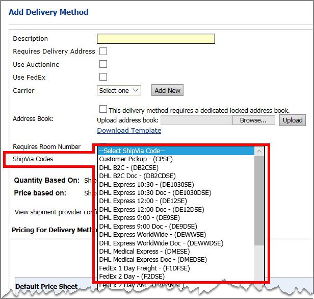 351 Shipping Code Shipment Management